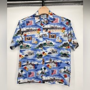 Surf City by Gavin‎ Huntington Beach Hawaiian Shirt Size L  CA Limited Edition